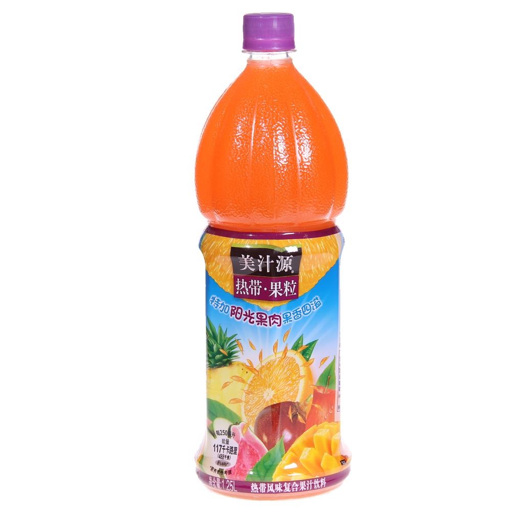 美汁源热带果粒125l